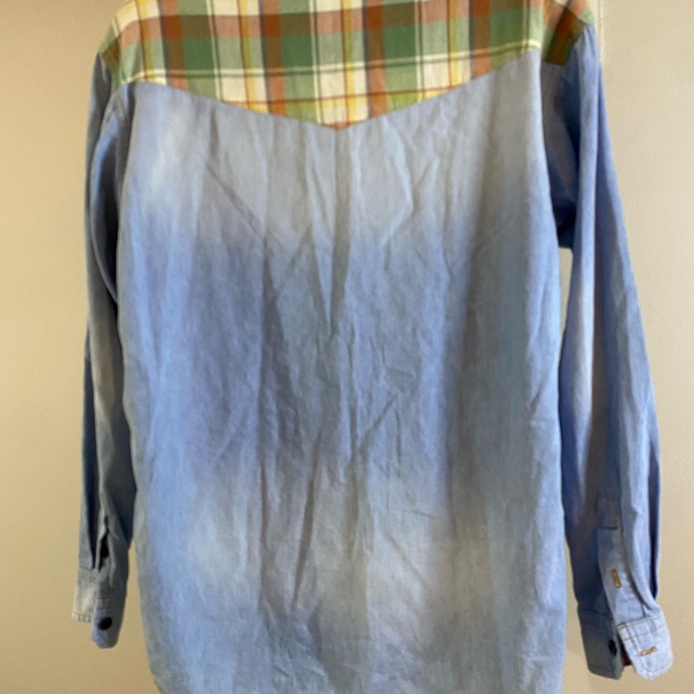 ISABEL MARANT ETOILE Blue chambray Button Up Western Shirt 36 S 4 - Picture 2 of 4